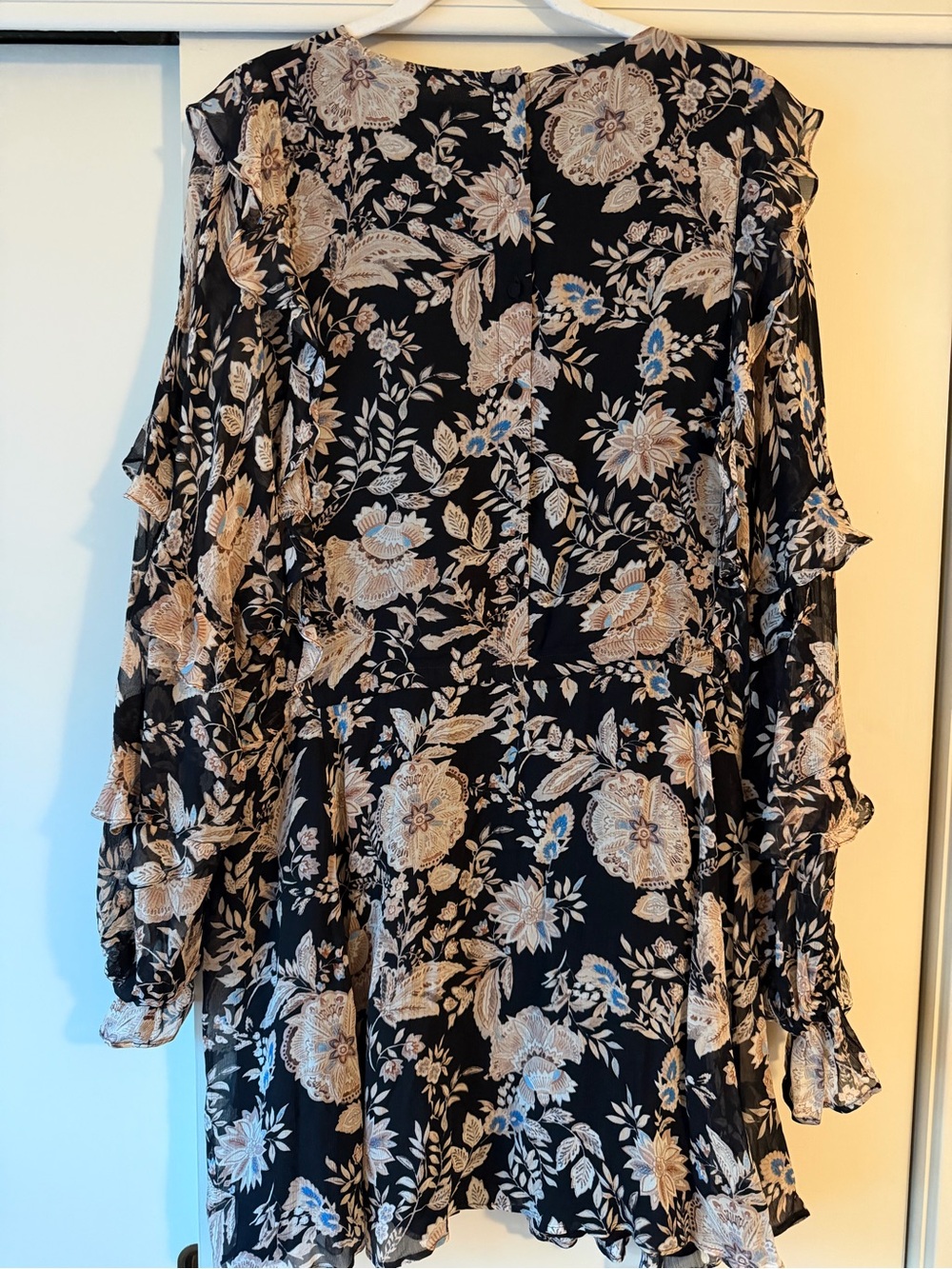 Sezane Black Floral Print Dress - Picture 6 of 7